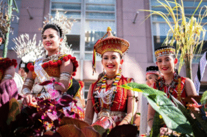 A Gawai Dayak parade in Kuching, Sarawak.