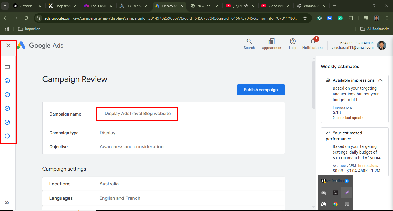 google ads campaign revew